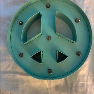 Teal Peace Sign Wall Light